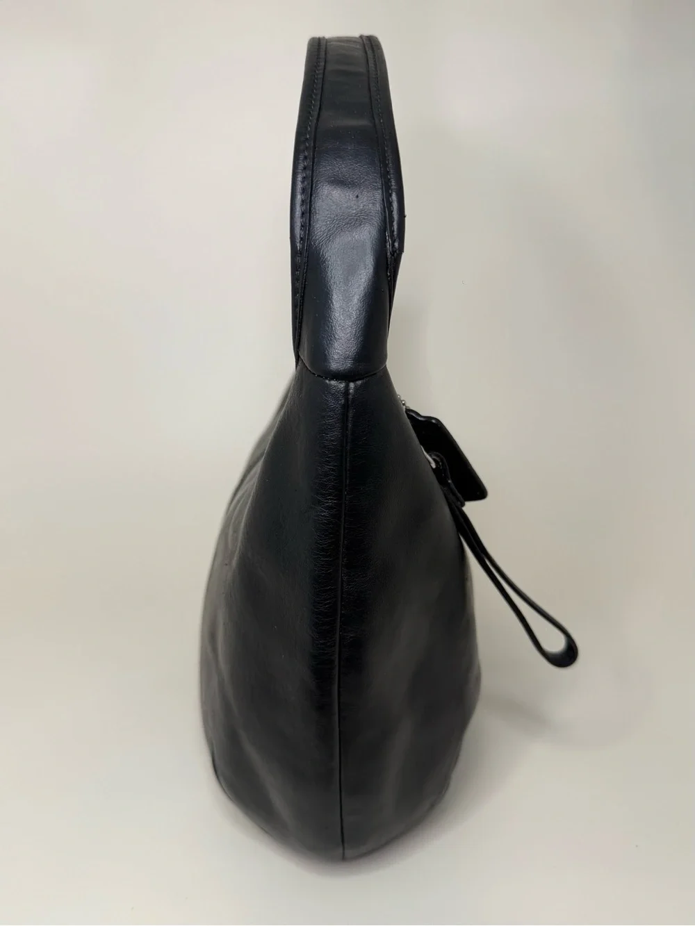 Coach Ergo Hobo Black Leather Shoulder Bag F12347 Blue Interior